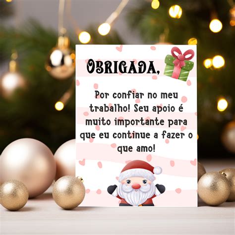 Cart Es De Agradecimento Cliente Natal Personalizado Frente E Verso