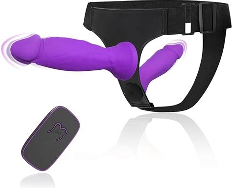 Amazon Strap On Vibrating Dildo Harness With Silicone Double