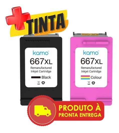 Kit 2x Cartucho De Tinta Para Hp 2774 Compativel 667 Xl Frete grátis