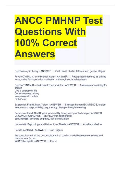 Ancc Pmhnp Test Questions With 100 Correct Answers Pmhnp Stuvia Us