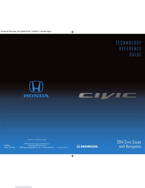 HONDA CIVIC COUPE 2014 TECHNOLOGY REFERENCE MANUAL Pdf Download ...