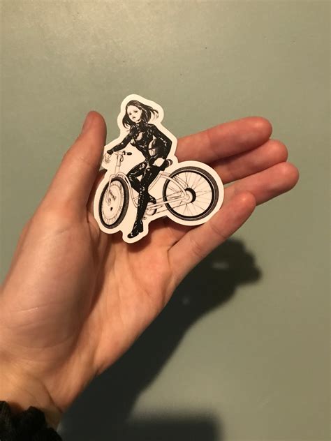 Biker Girl Sticker Etsy