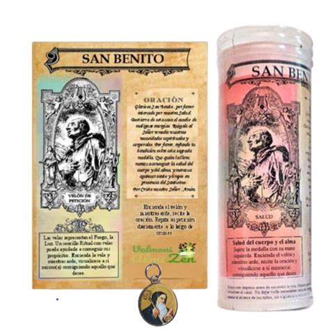 Vel N San Benito Con Medalla Ritual Para Protecci N Y Peticiones De