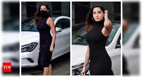 Nora Fatehi Casts A Spell In Her Black Bodycon Dress As She Gets