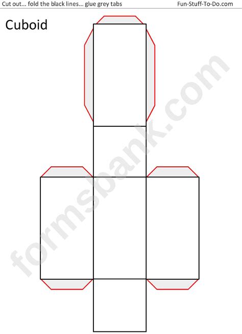 Cuboid Shape Template printable pdf download