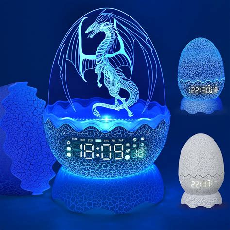 Mtdyhy Unique Dragon Egg Alarm Clockdigital Clock With