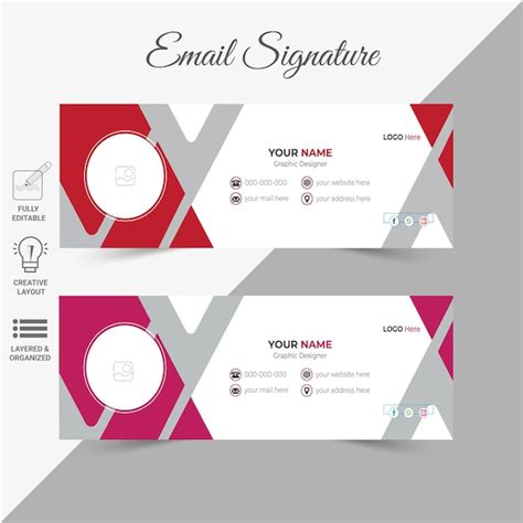 Premium Vector Professional Email Signature Or Email Footer Design