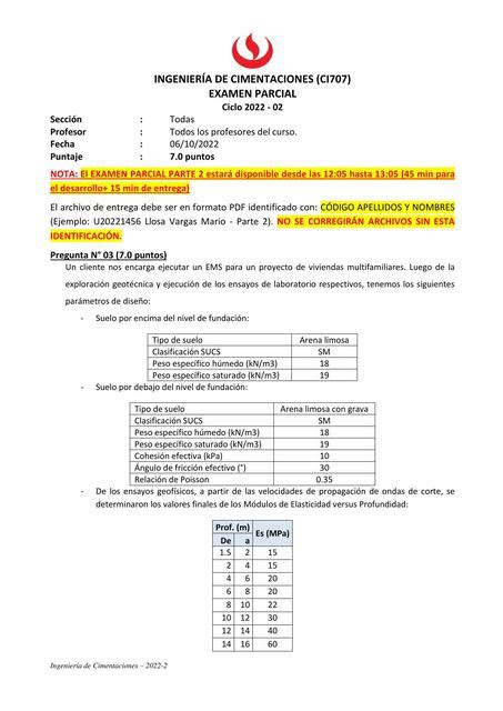 Ex Parcial Ing De Cimentaciones Parte 2 CS65 2 1 Sandro UDocz