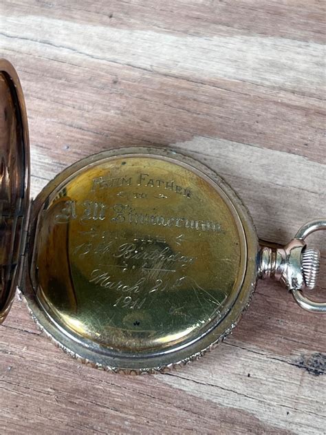 Antique Hampden Pocket Watch Inscribed Not Working Ebay