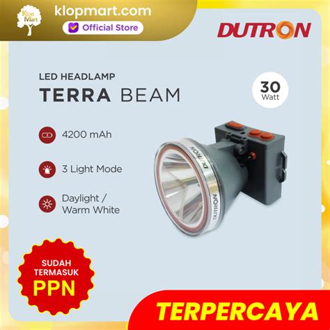 Jual DUTRON Senter Kepala LED Headlamp Terra Beam Senter Camping 30W