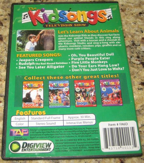 Kidsongs Dvd Learn About Animals Television Show Kids Show Ebay