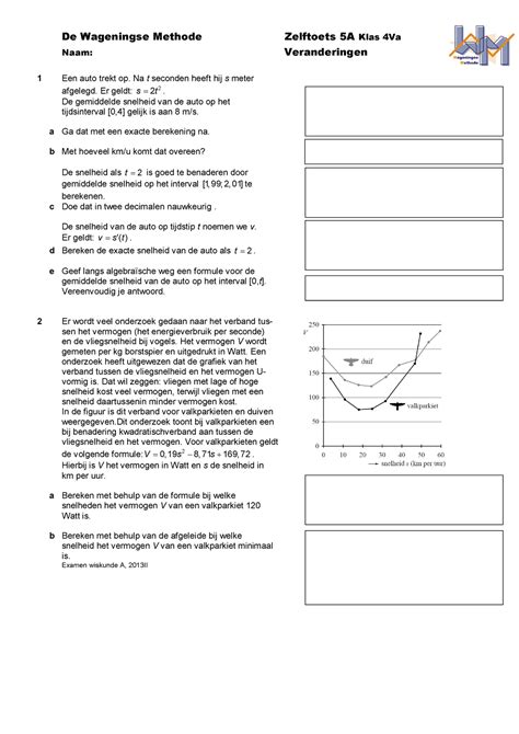 Zelftoets A Va Vwo De Wageningse Methode Zelftoets A Klas Va