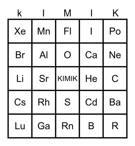 Bingo De Tabela Peri Dica