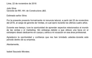 Cómo hacer y enviar una carta de renuncia en Perú 2025