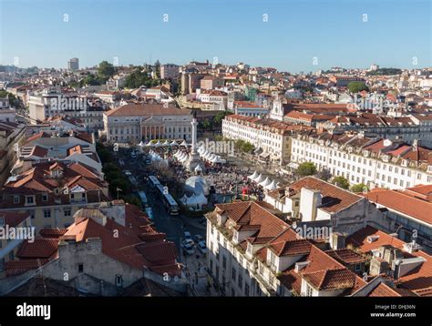 Lisbon Portugal Rossio Square Pedro Iv Square Stock Photo Alamy