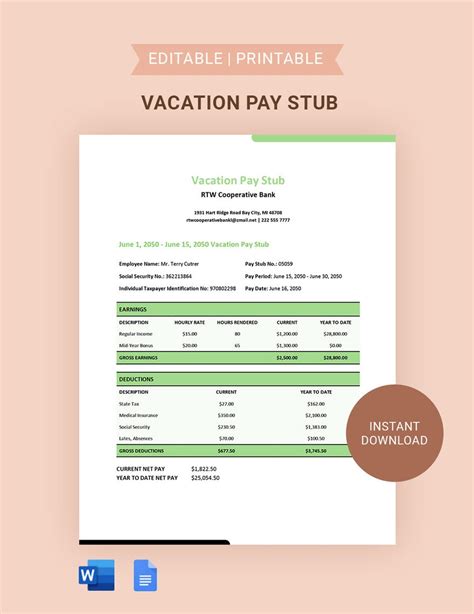 Truck Driver Pay Stub Template in Google Docs, Word, Pages - Download | Template.net