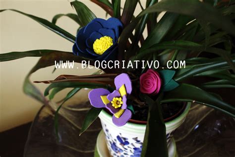 Blog Criativo Fa A Voc Mesma Flores De Eva Sem Frisador Diy Flor