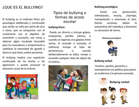 Triptico Del Bullying 2 QUE ES EL BULLYING El Bullying Es El