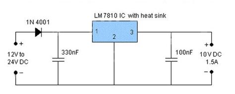 LM7810 Voltage Regulator Circuit Datasheet Pinout