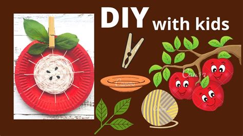 Paper Plate Yarn Weaving Apple Craft Youtube