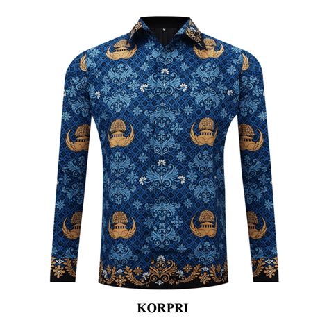 Jual Atasan Kemeja BATIK ARKANZA Motif KORPRI Terbaru 2022 Atasan Baju