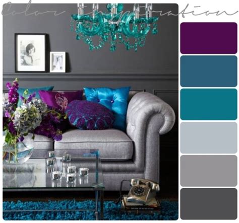 Purple Gray And Turquoise Is A Wonderful Color Combo By Justlinnea Living Room Color