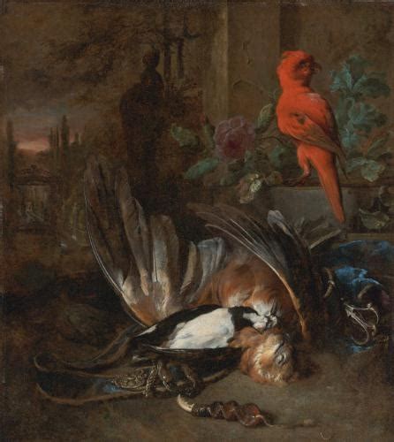 Jan Weenix II A HUNTING STILL LIFE WITH AN EAGLE AND A WOODPECKER