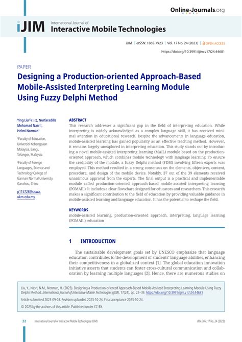 Pdf Designing A Production Oriented Approach Based Mobile Assisted Interpreting Learning