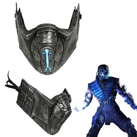 Mortal Kombat Sub Zero Cosplay Mask El Blue Light Helmet Game Party