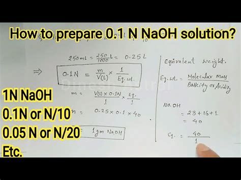 How To Prepare N Naoh Solution 250 Ml Of N Naoh Solution N