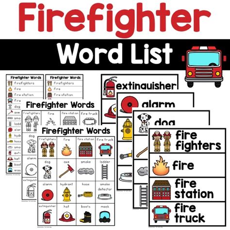 Firefighter Words The Teacher Bag