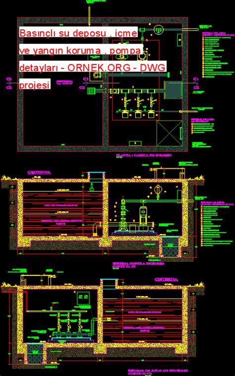 Proje Sitesi Basınçlı su deposu içme ve yangın koruma pompa