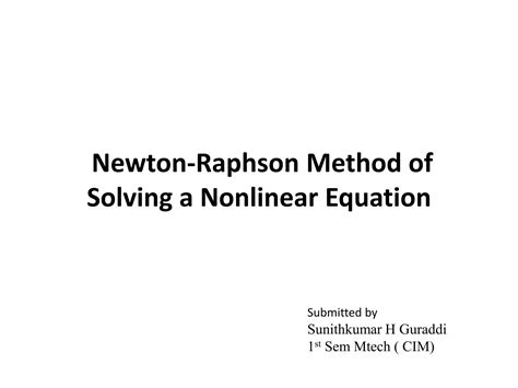 Newton Raphson Method Ppt