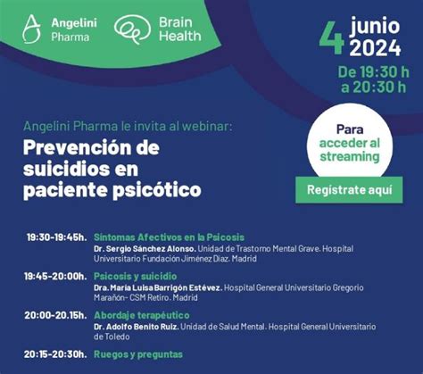 WEBINAR Prevención de suicidios en paciente psicótico Psiquiatria