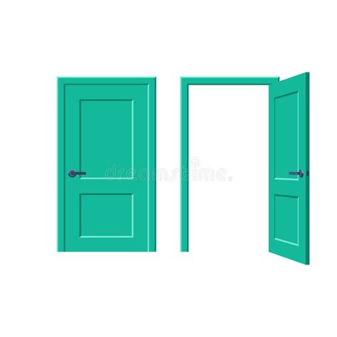 Doors Closed And Open Stock Vector Illustration Of Inside 88550315