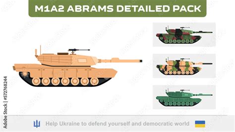 4 versions M1A2 Abrams with different camouflage. SEP. American main ...