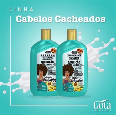 Kit Gota Dourada Fortalecimento Cabelos Cacheados Itens