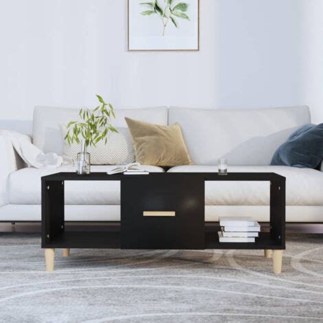 Furniture Limited Mesa De Centro Madera Contrachapada Negro