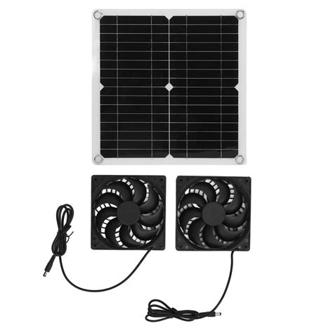 Solar Panel Fan Kit 20w High Conversion Rate Light Portable Solar Panel With 2 Exhaust Fans For