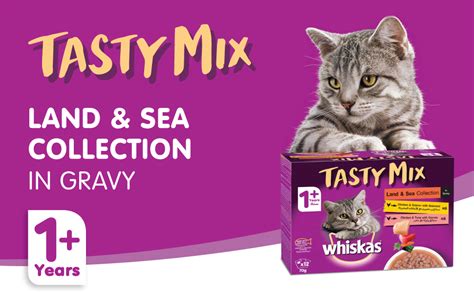 Whiskas Tasty Mix Mix Land Sea Collection In Gravy Wet Cat Food For