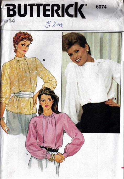 Vintage Misses Blouses Butterick Pattern Size Uncut