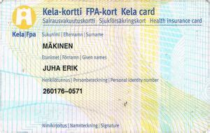 Functional Card: Kela Card (Insurance, Finland(Kela) Col:FI-KELA-002