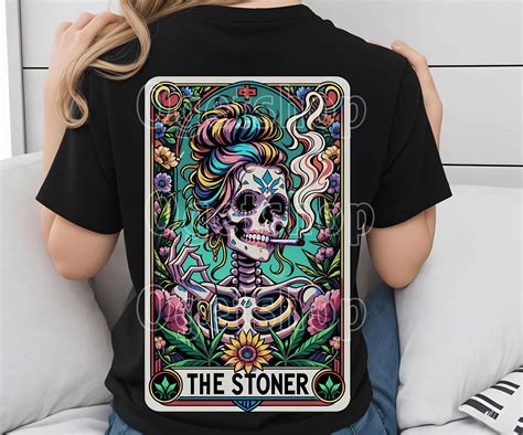 Tarot Card PNG The Stoner Skeleton Funny 420 Cannabis Sublimation