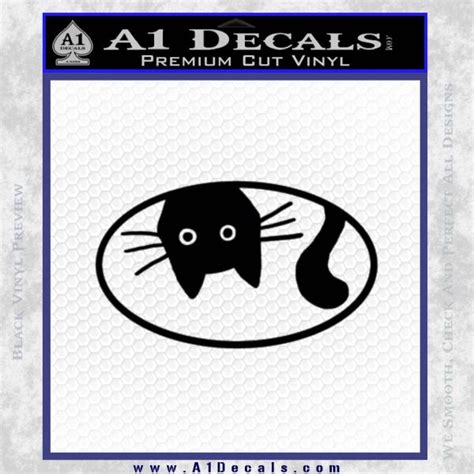 Funny Cat Oval D1 Decal Sticker » A1 Decals