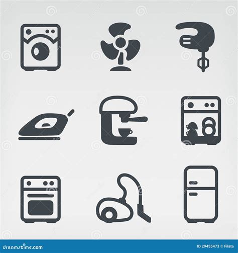 Home Appliances Icon Set Stock Vector Illustration Of Necktie