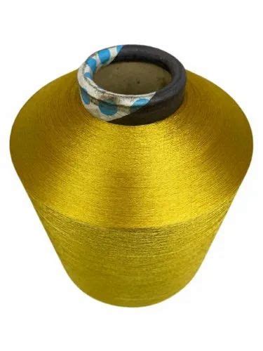 Super Bright Ply Denier Golden Polyester Twisted Yarn For