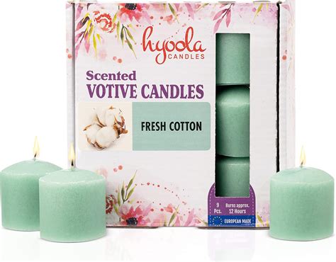 Hyoola Scented Votive Candles Fresh Cotton Votive Candles 12 Hour Burn Time 9