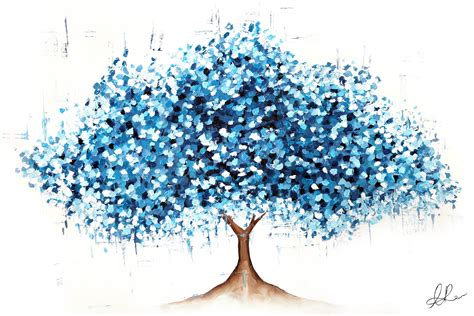 Tree Of Life Art Print Blue Wall Décor Tree Print Etsy