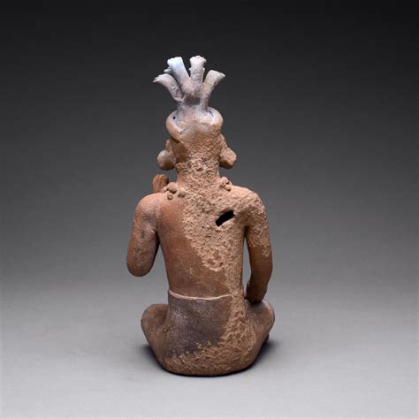 Jaina Style Mayan Terracotta Sculpture Of A Seated Woman 600 CE 900