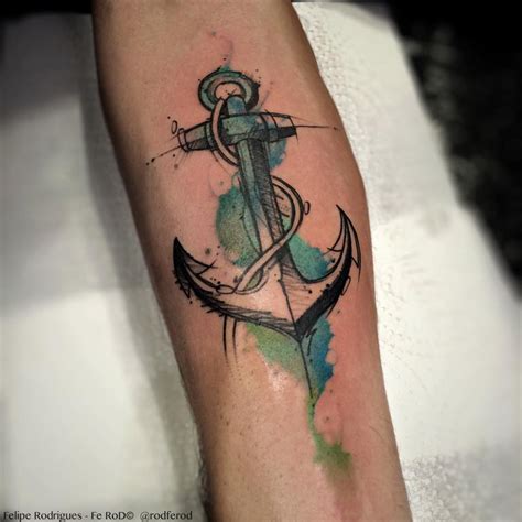 Watercolor Anchor Forearm Tattoo Best Tattoo Design Ideas